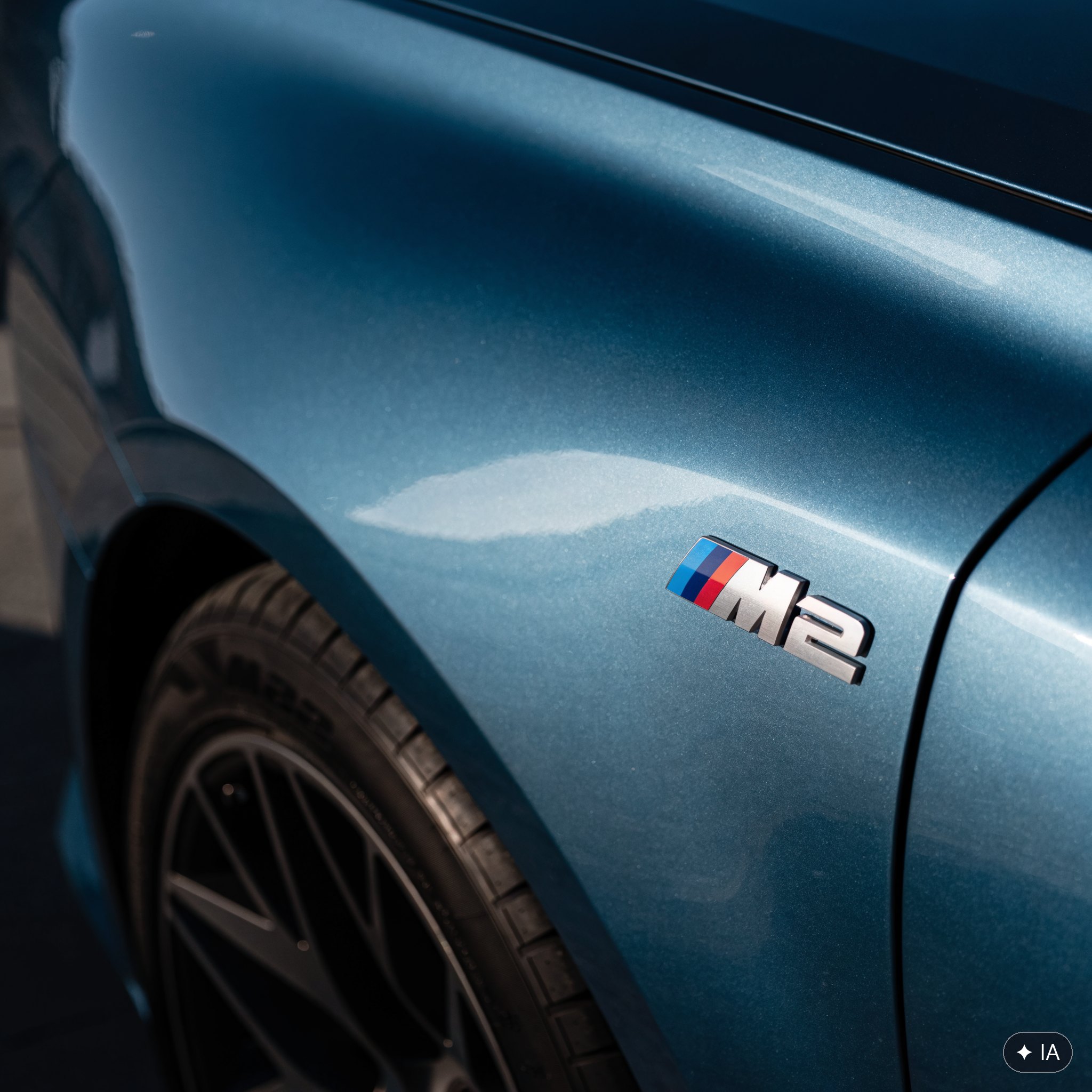 Détail aile élargie et badge M2
