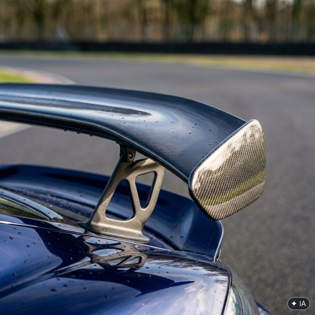 Détail de l'aileron fixe de la Porsche Cayman GT4